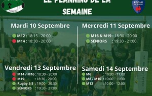 Programme de la semaine 🏉