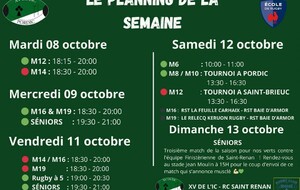 programme de la semaine 🏉