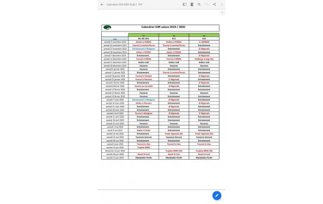 Calendrier école de rugby